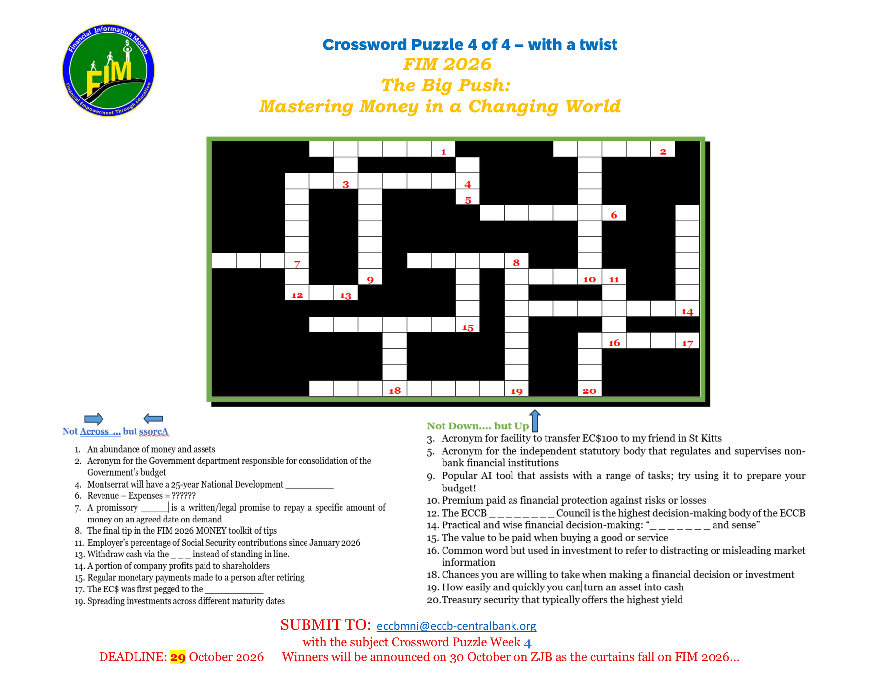 Preview of the FIM 2026 Week 4 crossword puzzle. Open or download the PDF to read the clues and complete the puzzle.